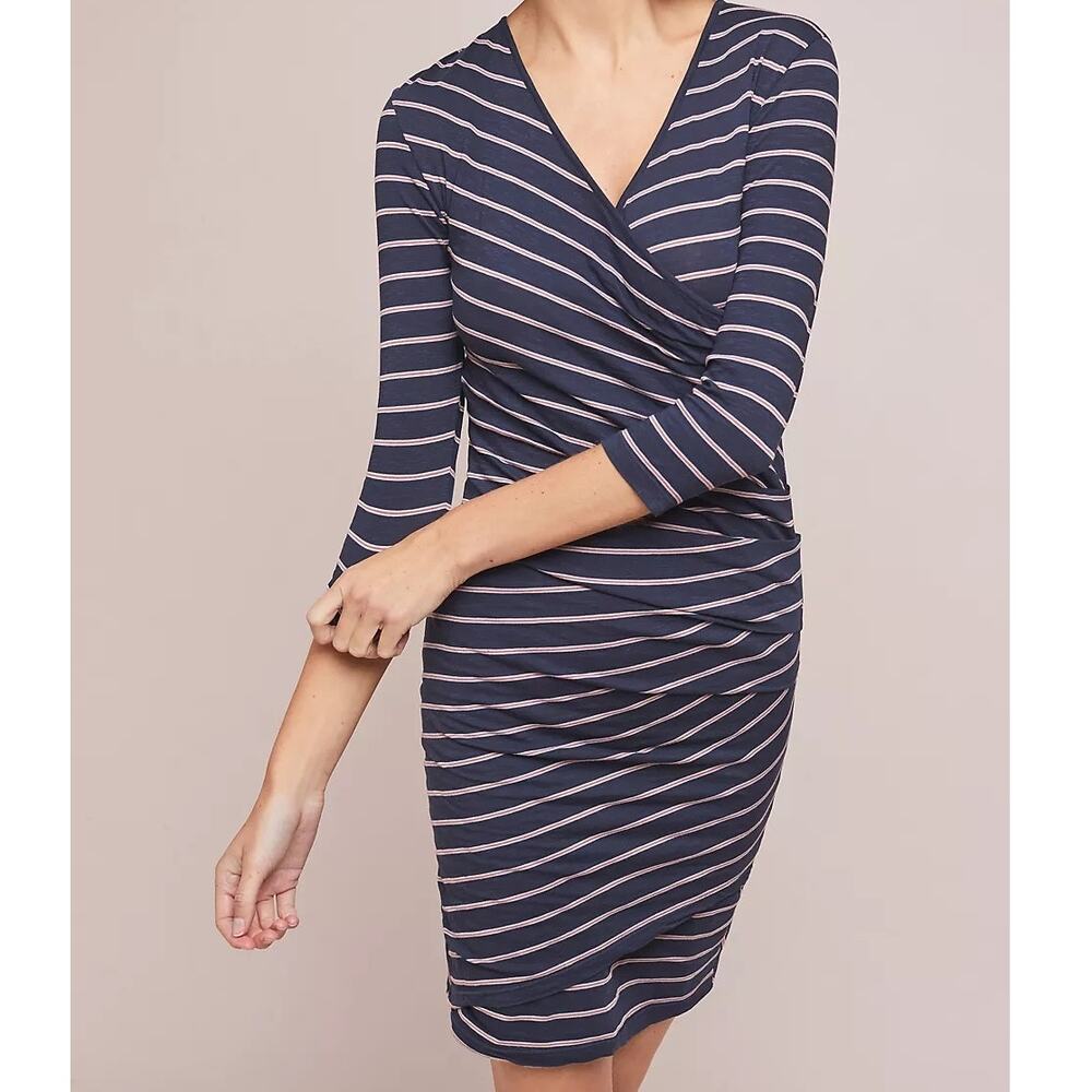 Anthropologie x Sundry Fabian Faux Wrap Classic Dress Made in USA